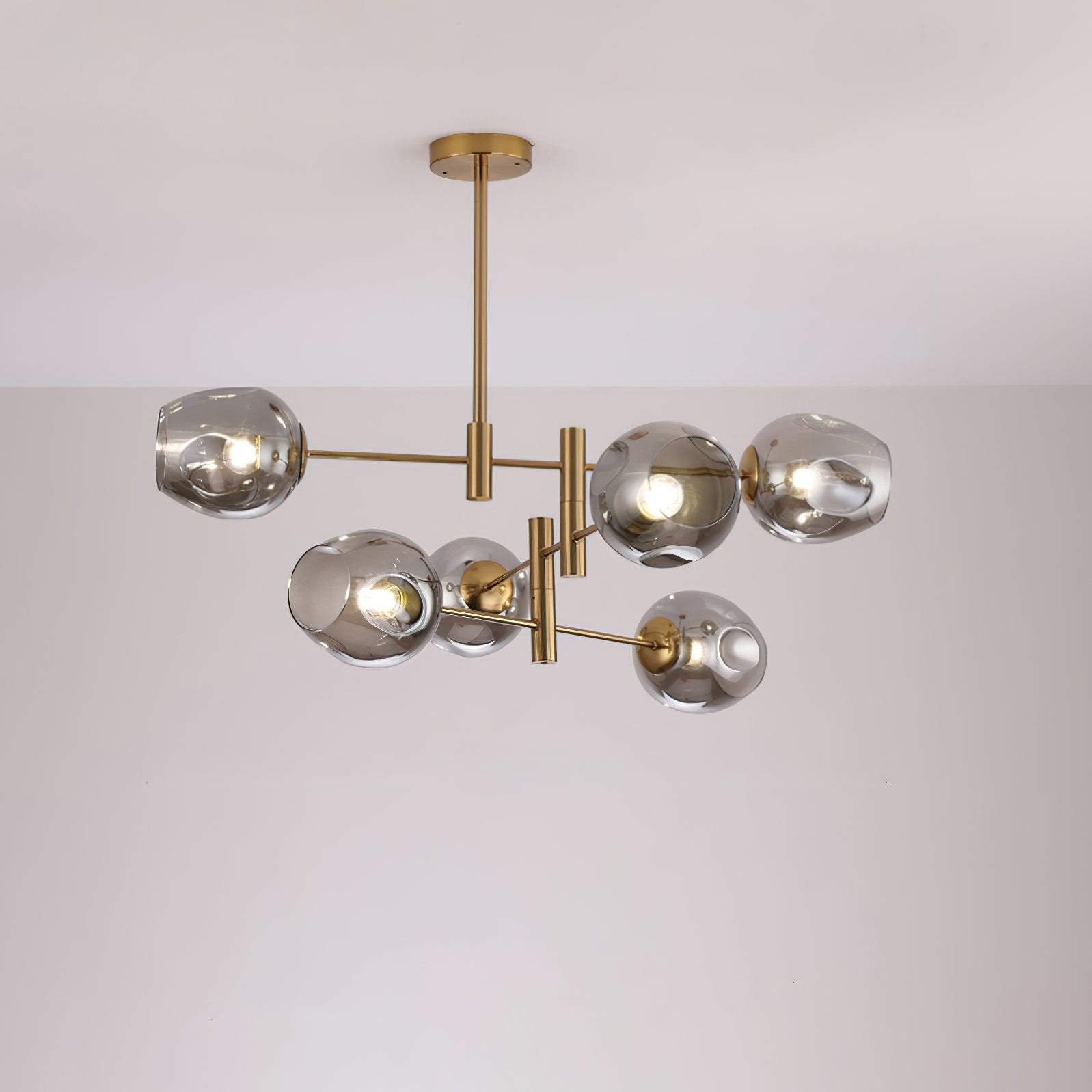 Postmodern Luxe Spuntik Chandelier With Glass Shade