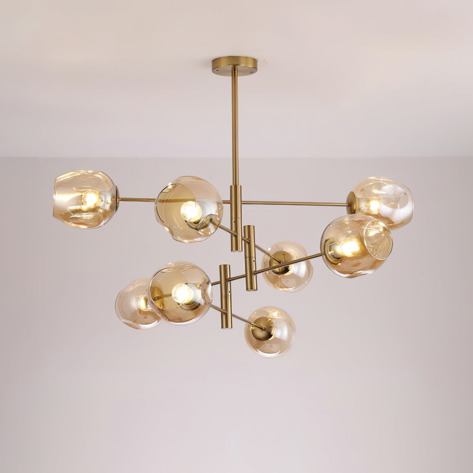 Postmodern Luxe Spuntik Chandelier With Glass Shade