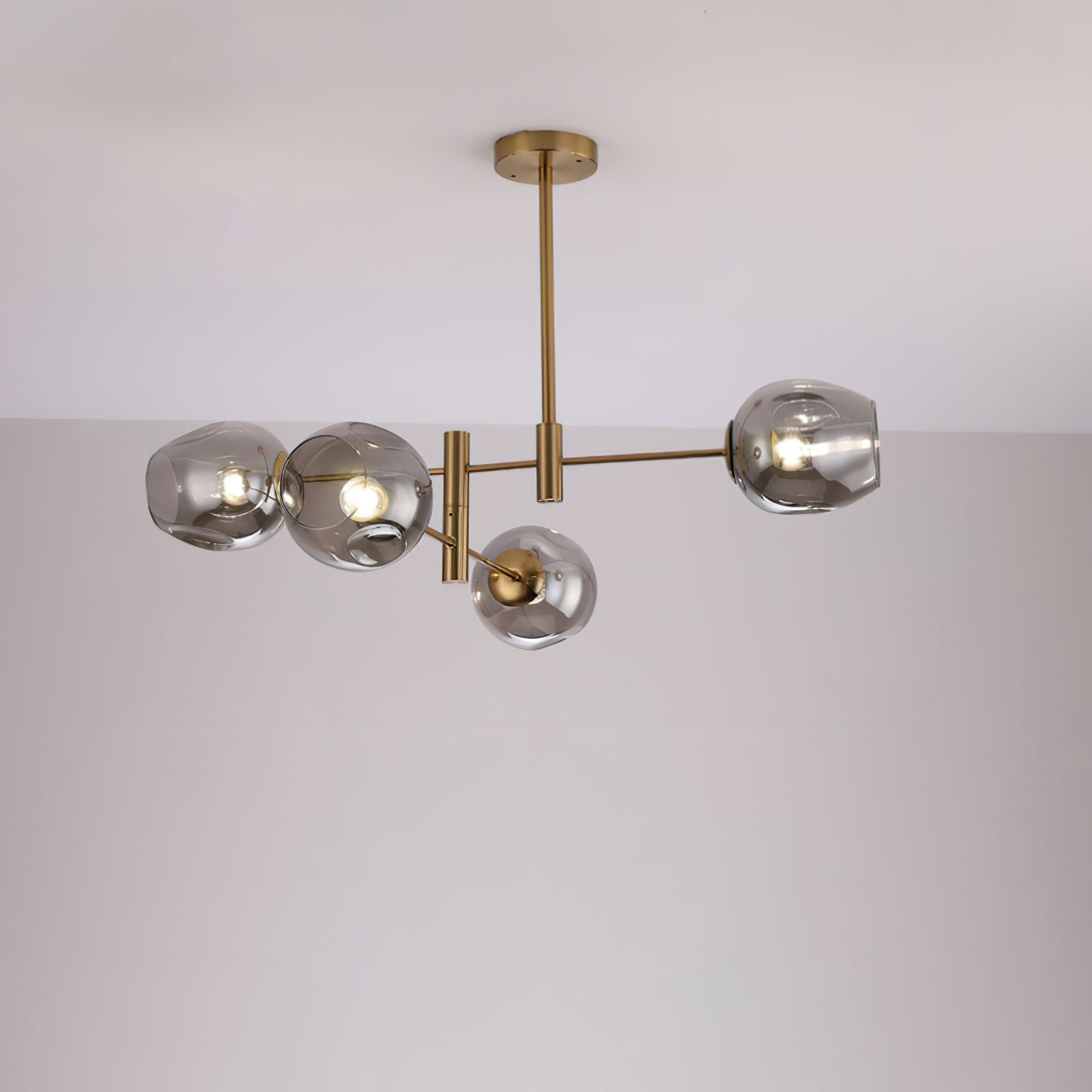 Postmodern Luxe Spuntik Chandelier With Glass Shade