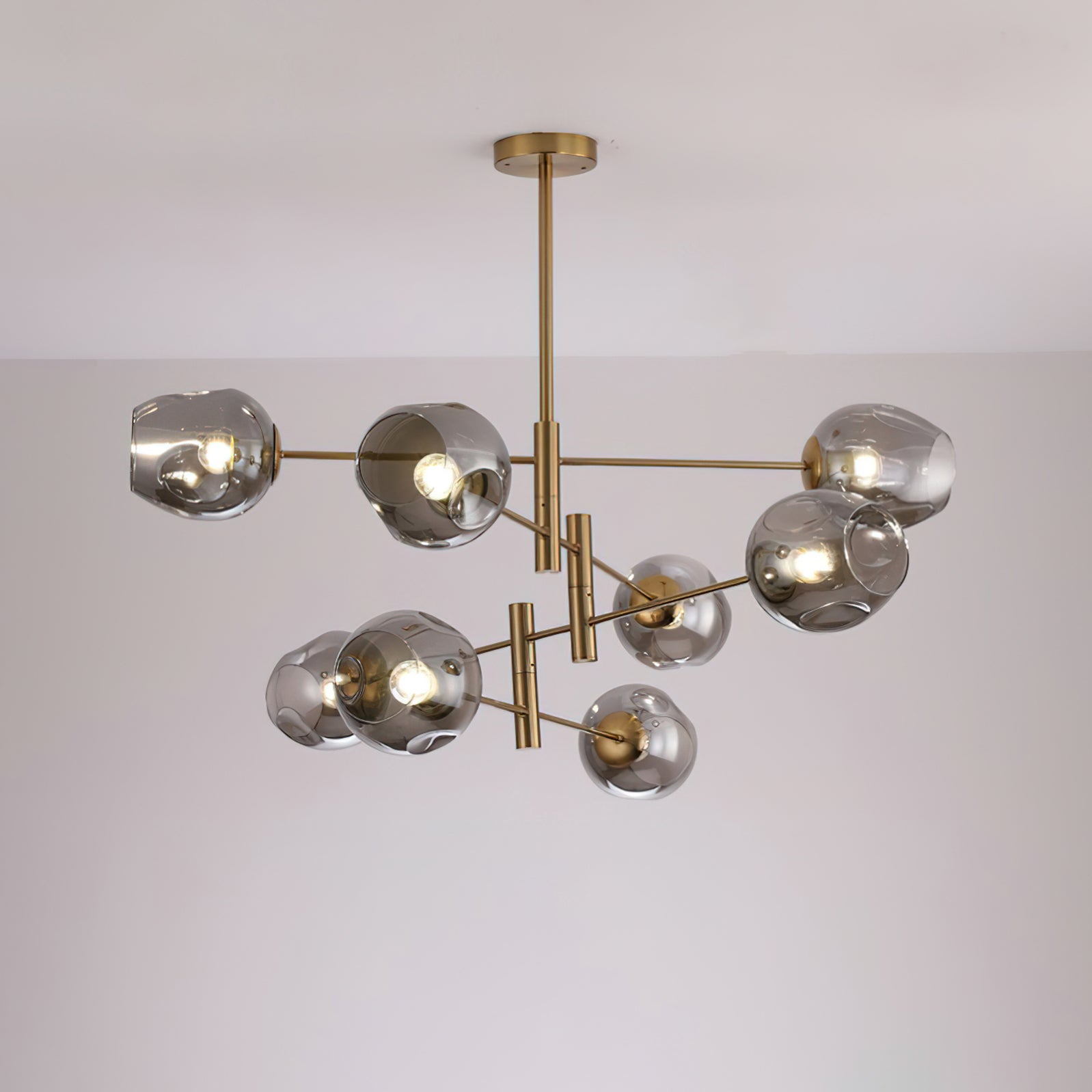 Postmodern Luxe Spuntik Chandelier With Glass Shade