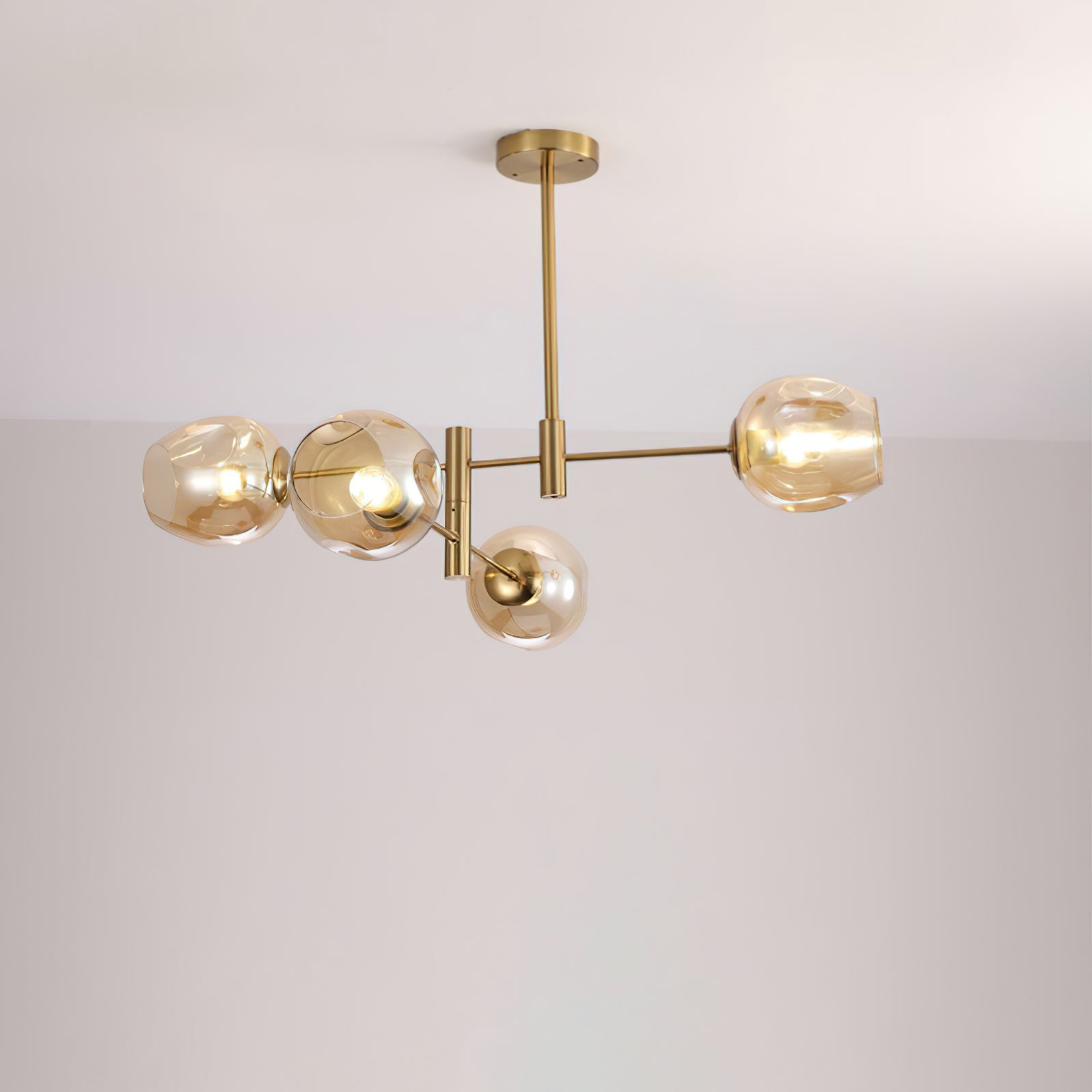 Postmodern Luxe Spuntik Chandelier With Glass Shade