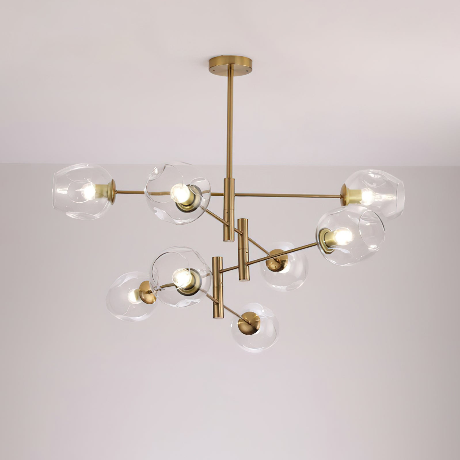 Postmodern Luxe Spuntik Chandelier With Glass Shade