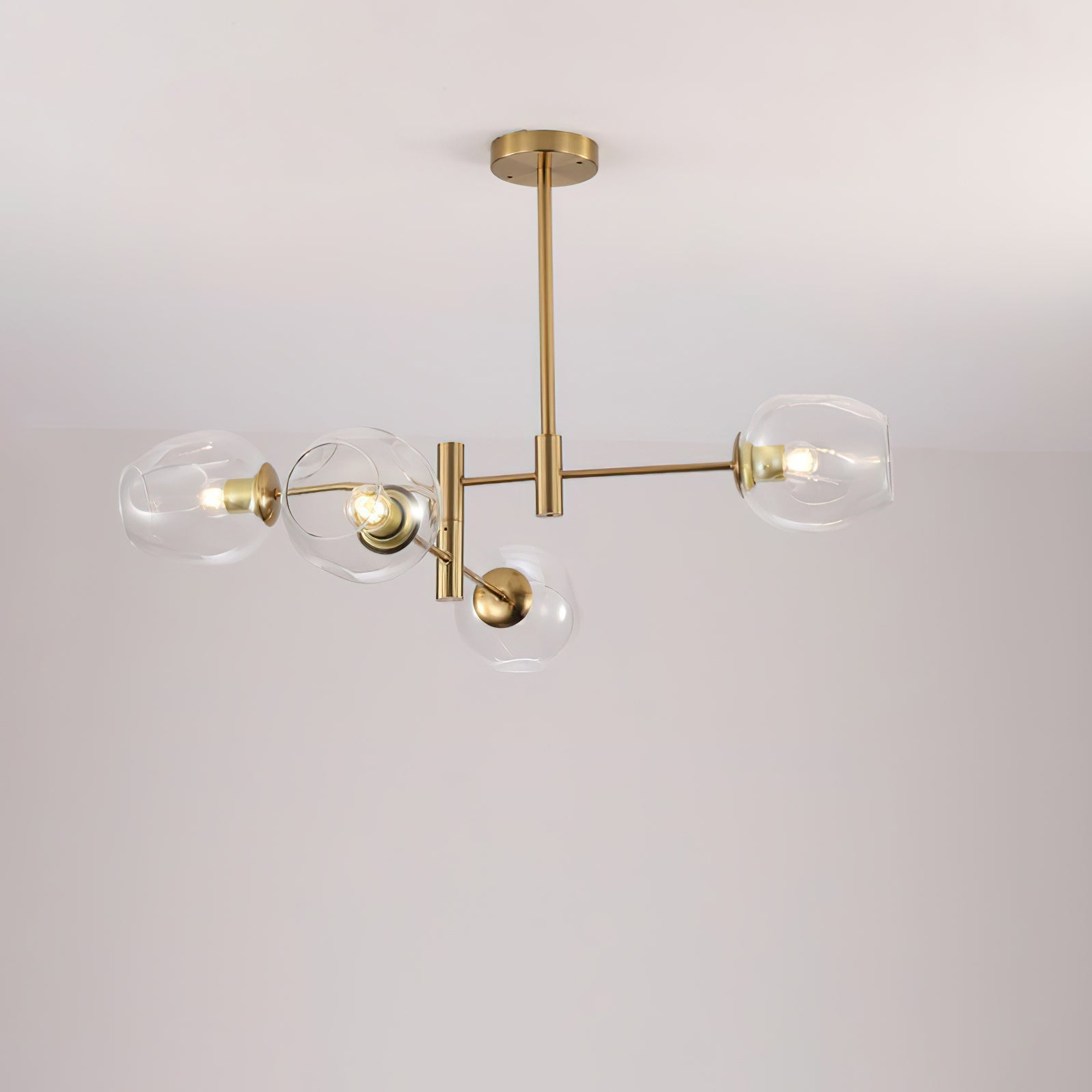 Postmodern Luxe Spuntik Chandelier With Glass Shade