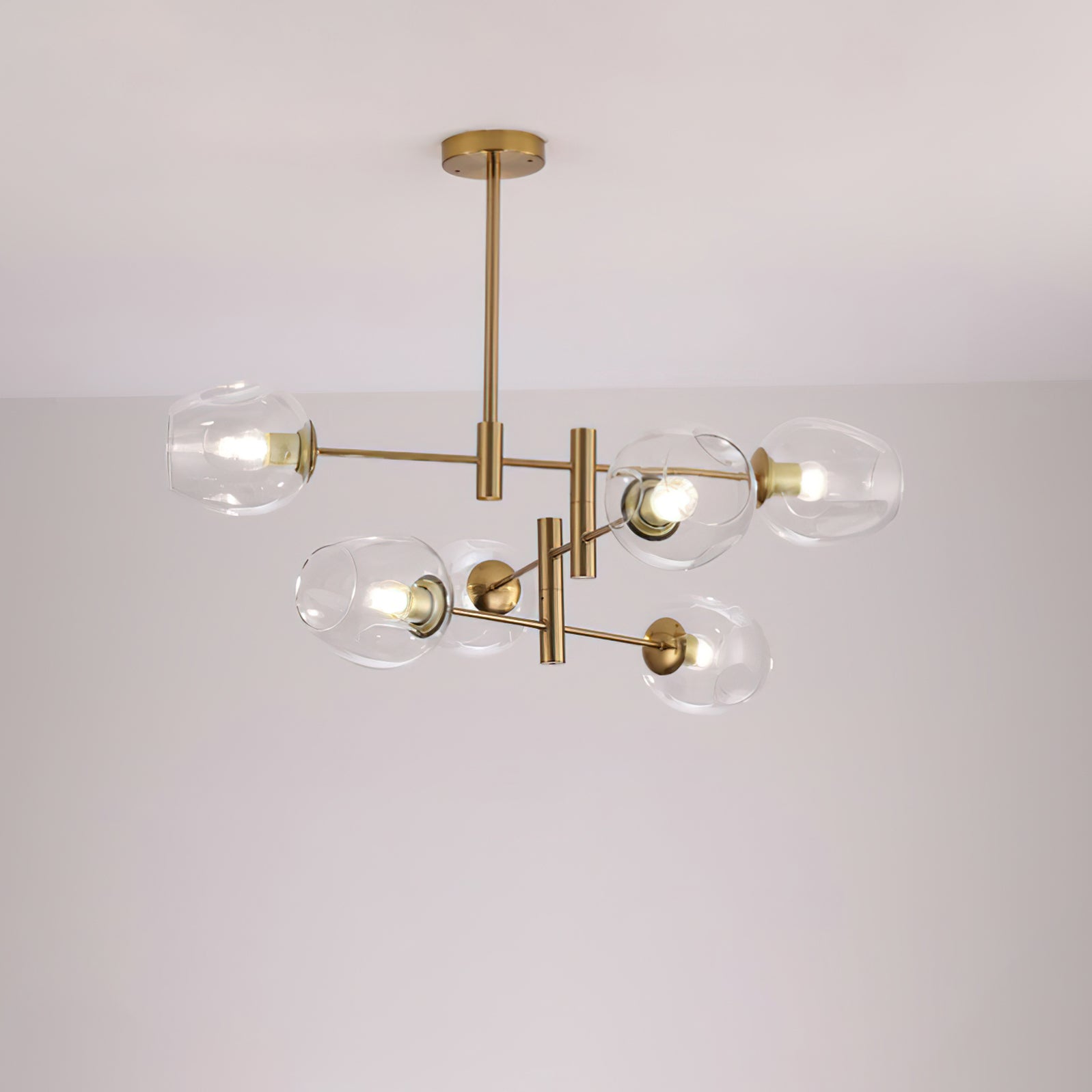 Postmodern Luxe Spuntik Chandelier With Glass Shade