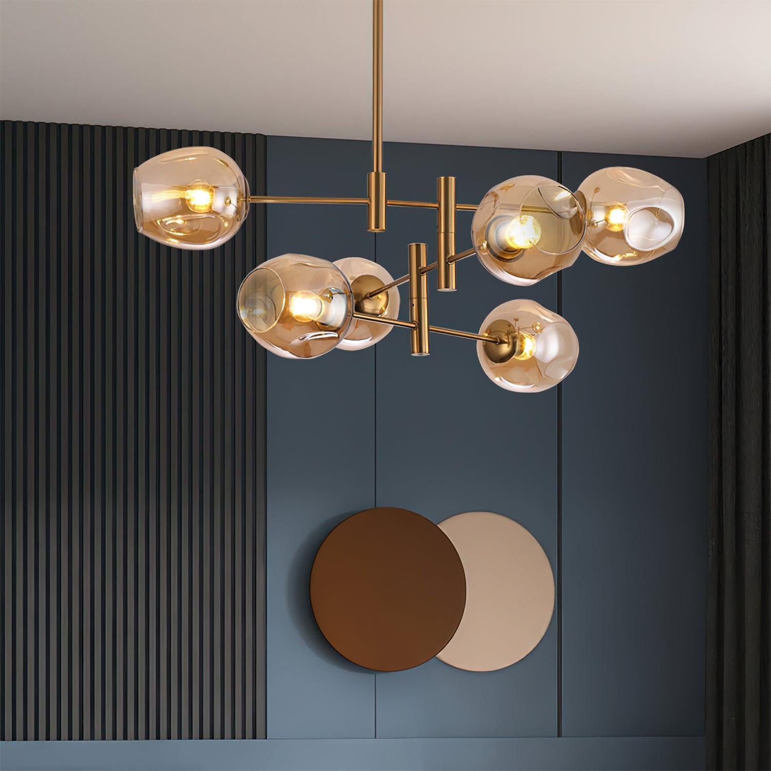 Postmodern Luxe Spuntik Chandelier With Glass Shade