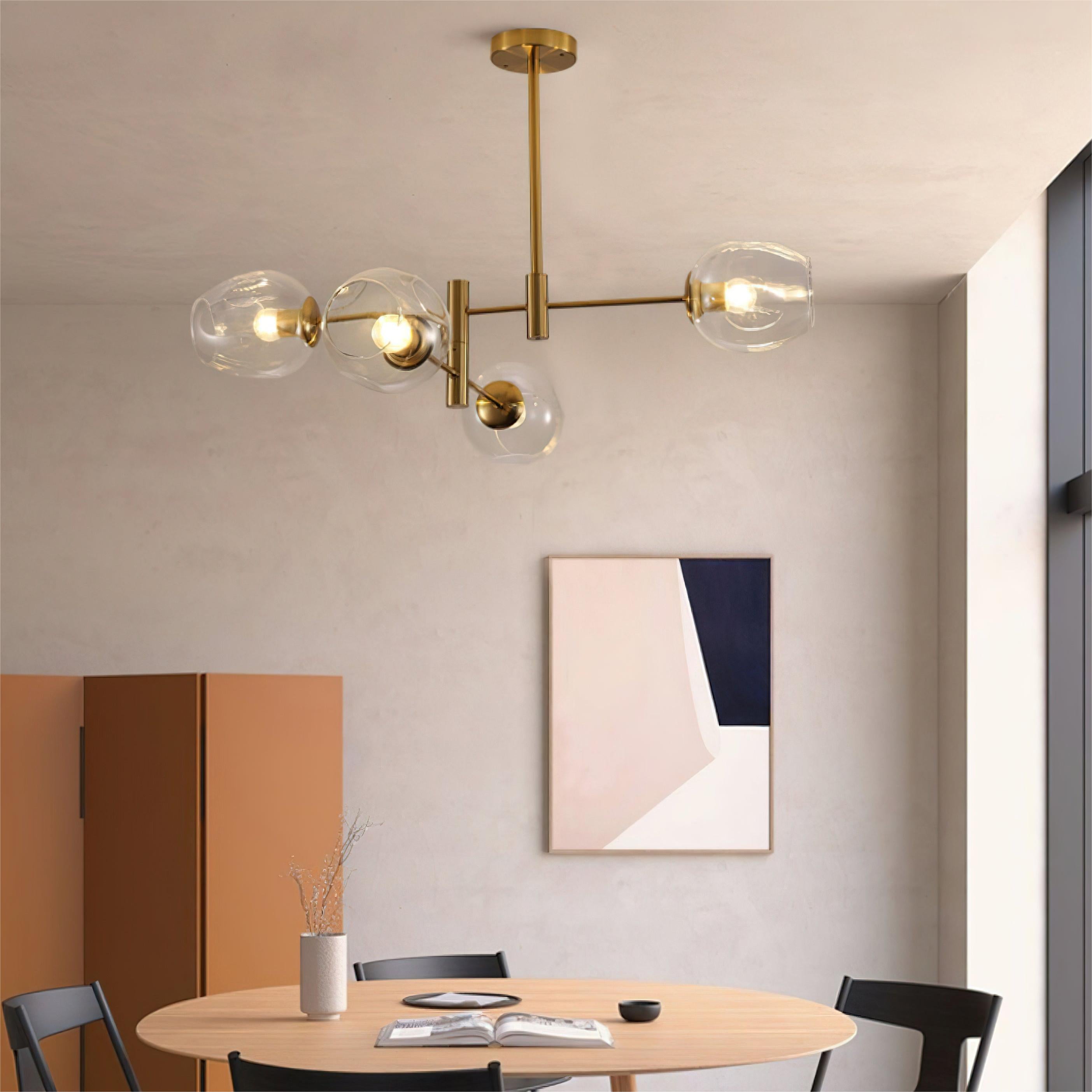 Postmodern Luxe Spuntik Chandelier With Glass Shade