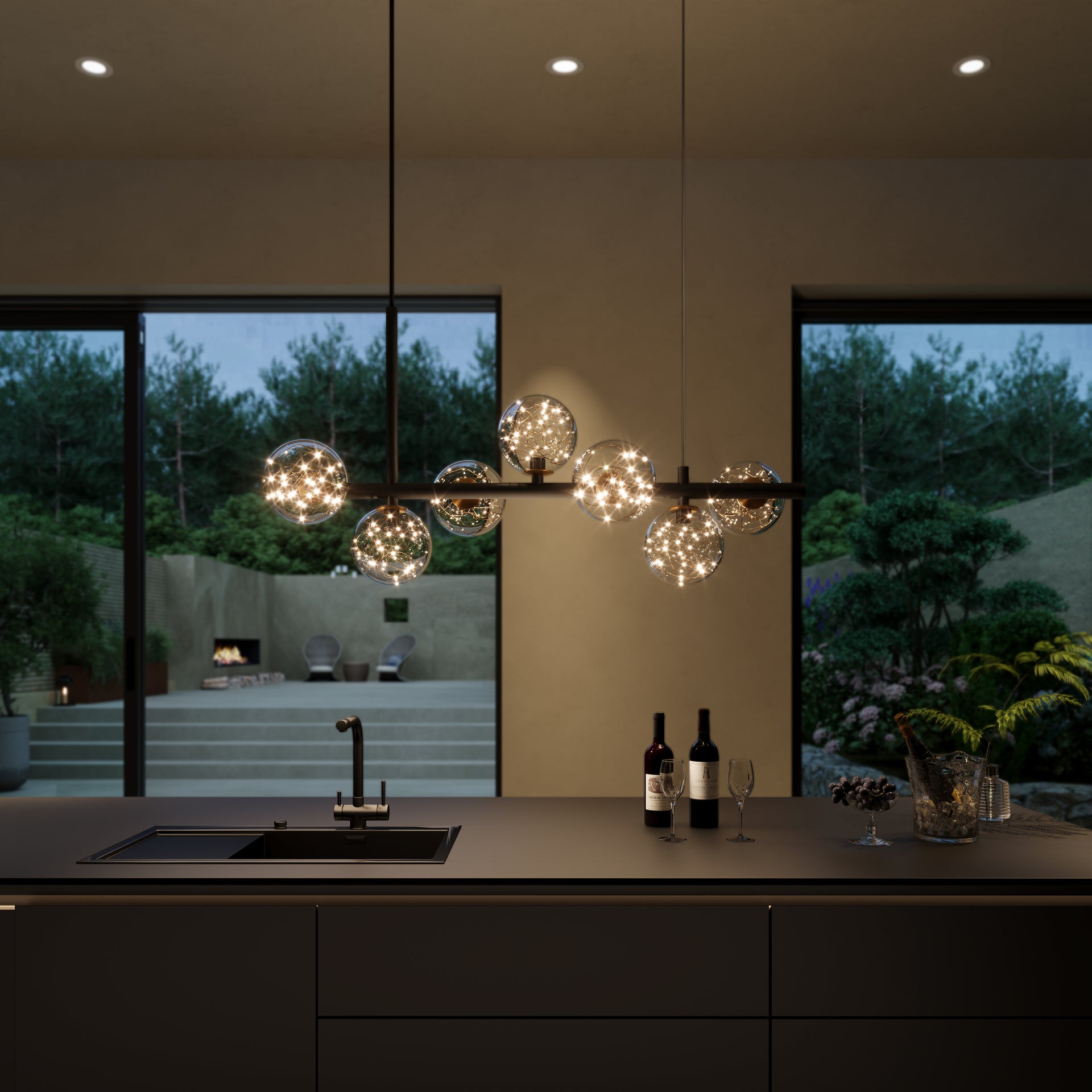 Cumulus Modern Metal Chandelier LED Starry Sky Effect