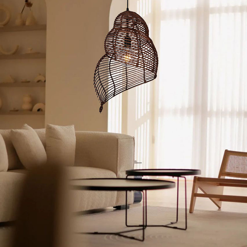 Creative Rattan Conch Pendant Light for Home Lighting Decor