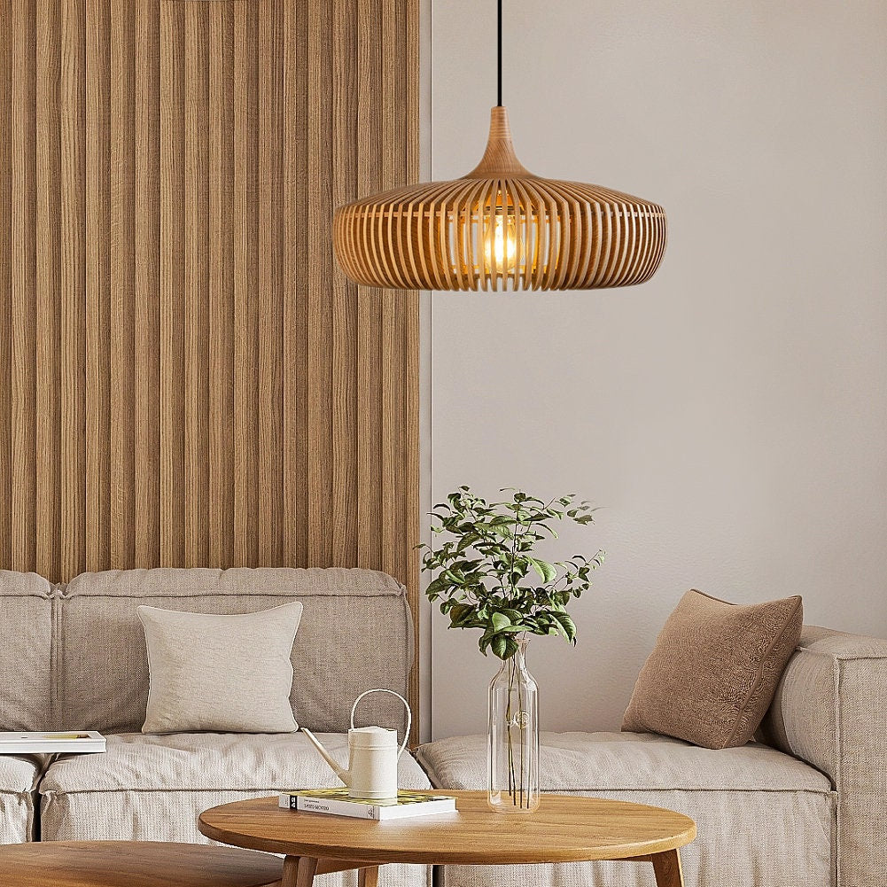 Minimalist Natural Wood Kitchen Pendant Lighting