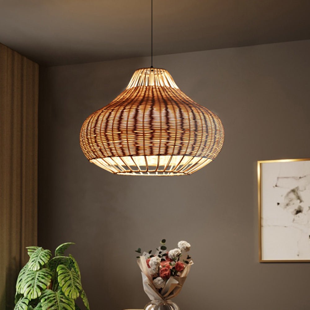 Handcrafted Woven Rattan Garden Furniture Creative Pendant Light