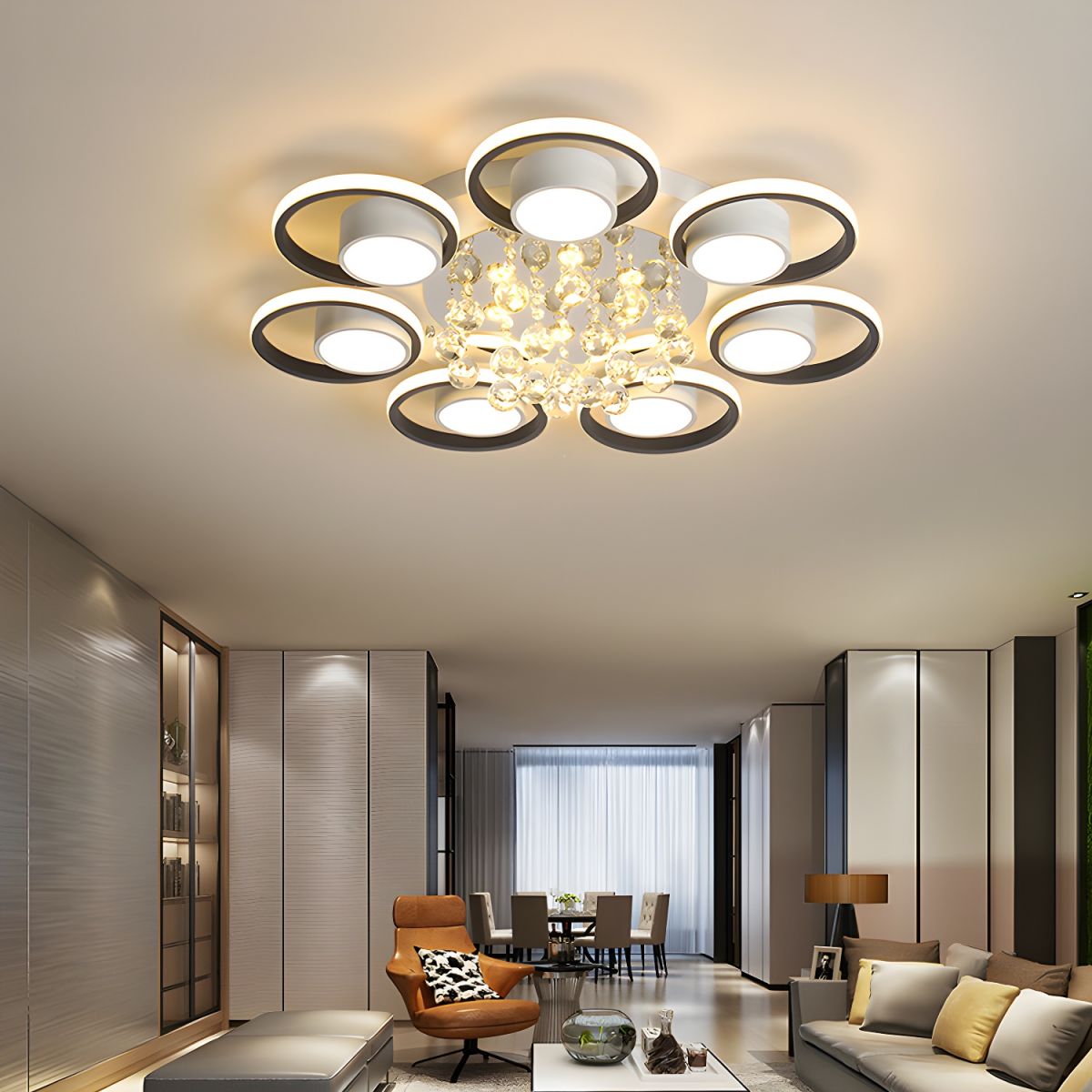 Round Crystal Ceiling Light with a Touch of Modern Light Luxury