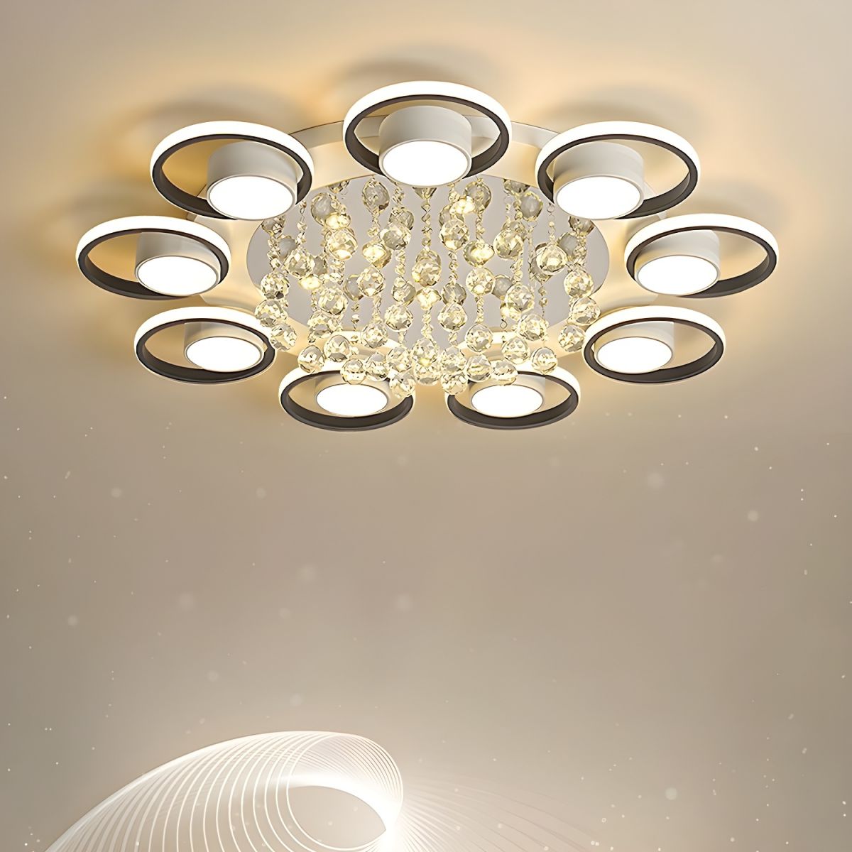 Round Crystal Ceiling Light with a Touch of Modern Light Luxury