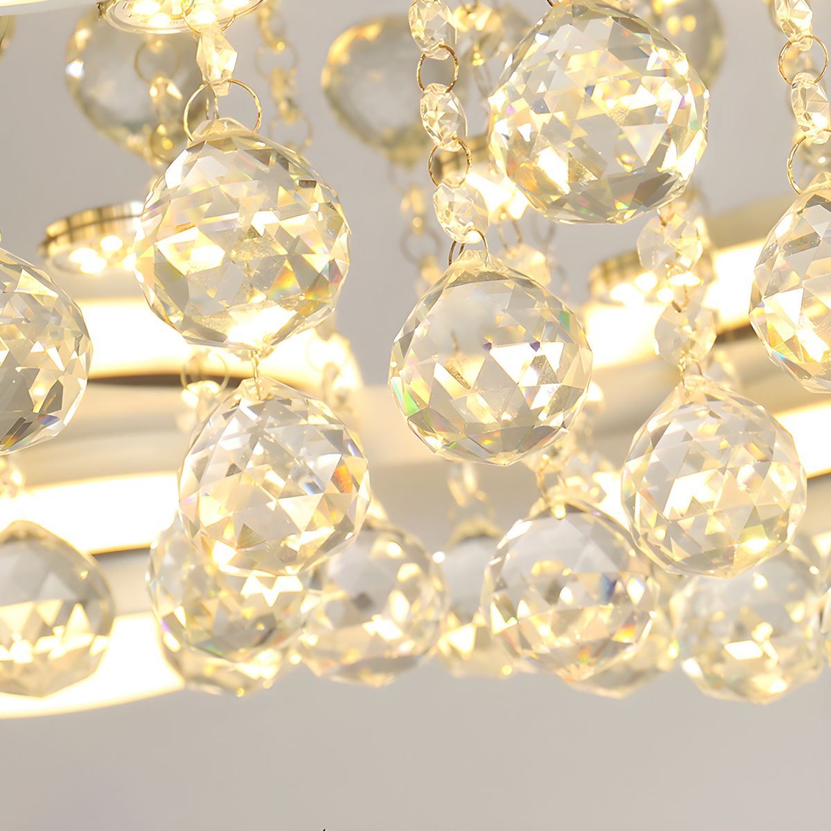 Round Crystal Ceiling Light with a Touch of Modern Light Luxury