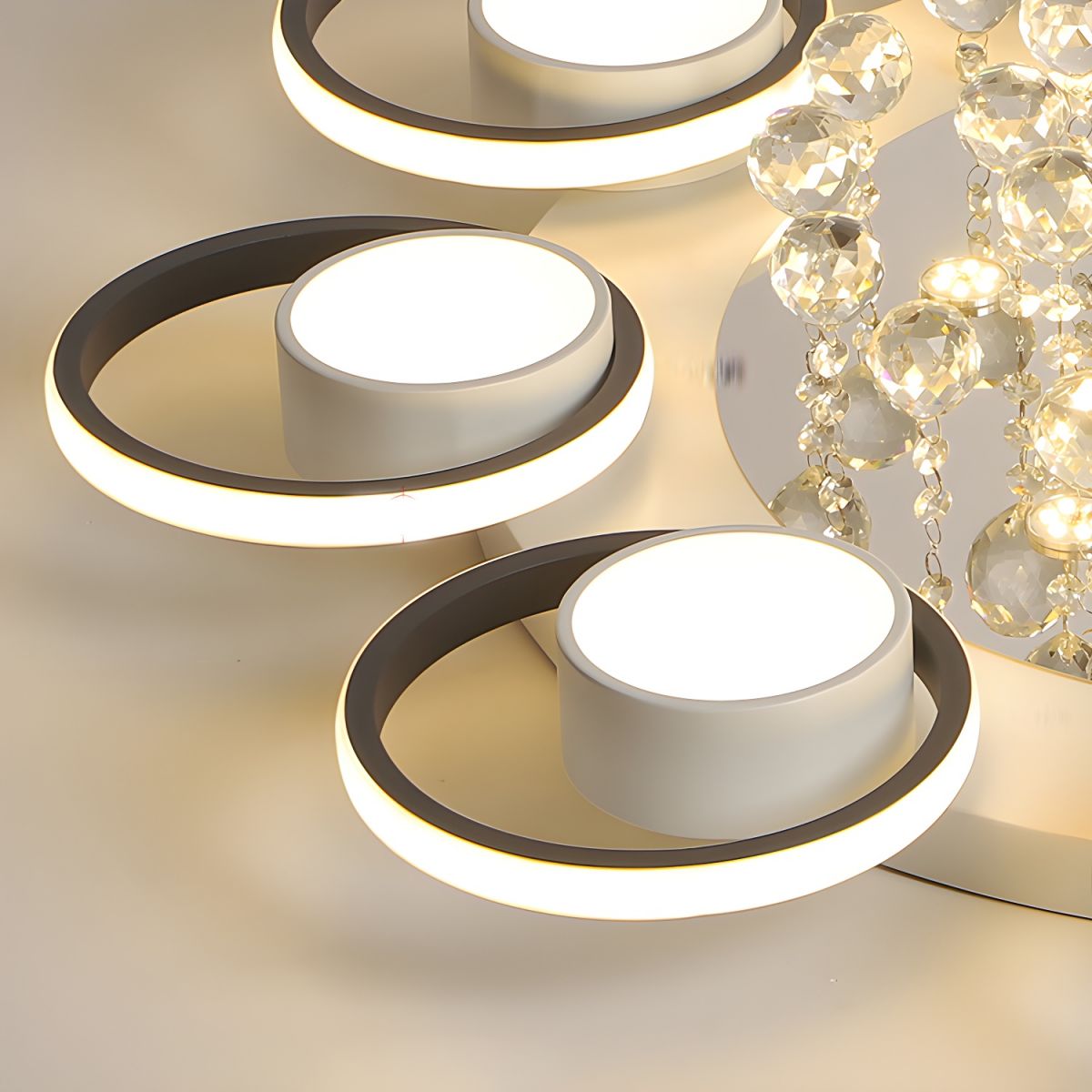 Round Crystal Ceiling Light with a Touch of Modern Light Luxury