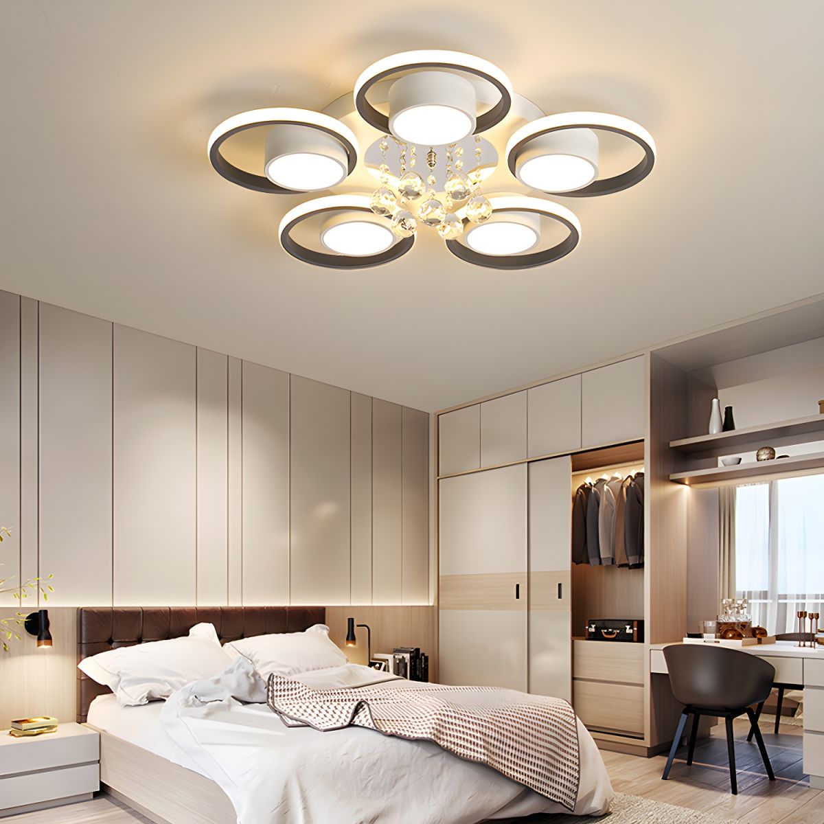 Round Crystal Ceiling Light with a Touch of Modern Light Luxury