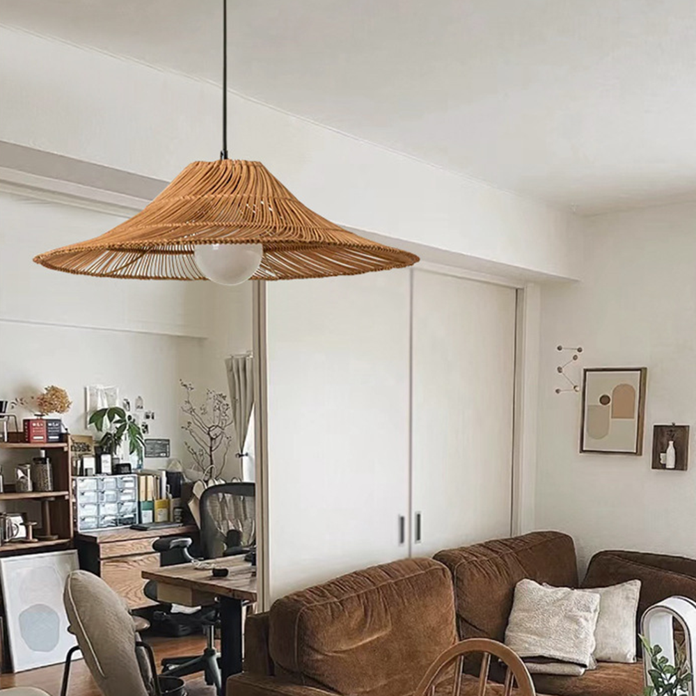 Vintage Handcrafted Rattan Farmhouse Pendant Lights