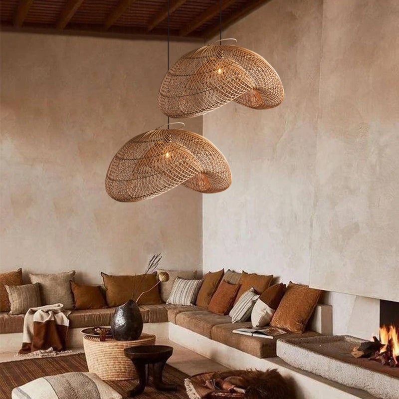 Elegant Handcrafted Rattan Pendant Light LED Light Fixture