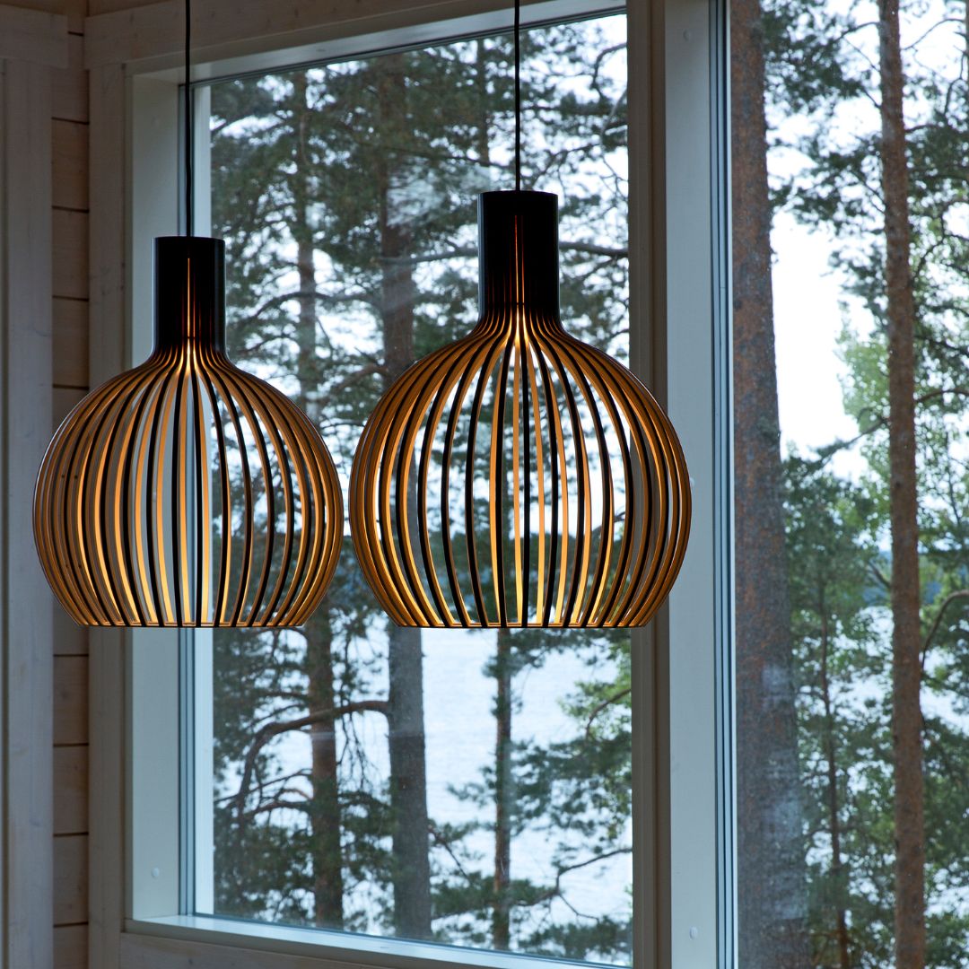 Scandinavian LED Wooden Birdcage Pendant Light