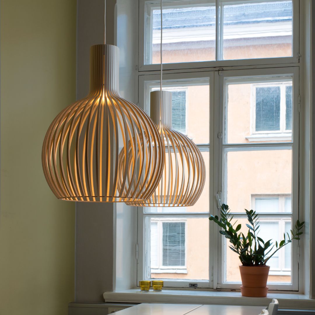 Scandinavian LED Wooden Birdcage Pendant Light