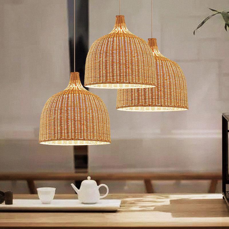 Natural Elegant Rattan Bamboo Basket Pendant Lights