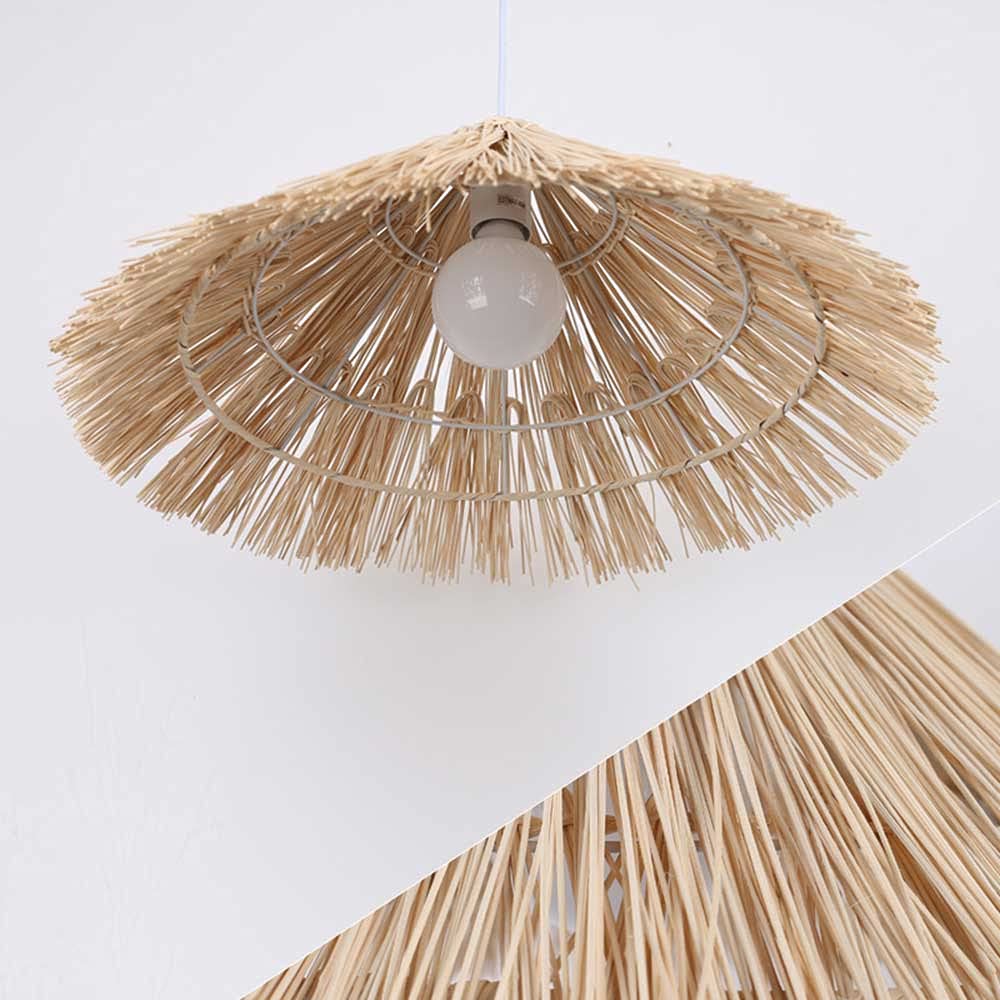 Creative Handcrafted Bamboo Straw Hat Retro Decor Pendant Light Series