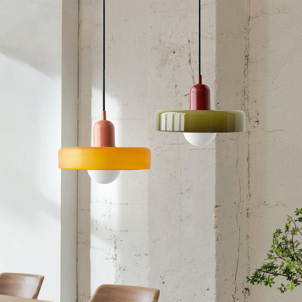 Elegant Vintage Colorful LED Glass Pendant Light