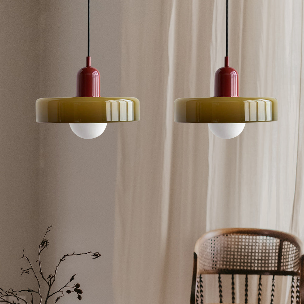 Elegant Vintage Colorful LED Glass Pendant Light