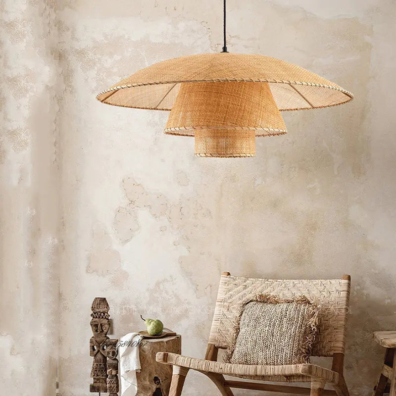 Exquisite Natural Rattan LED Pendant Light Fixture in Multiple Sizes