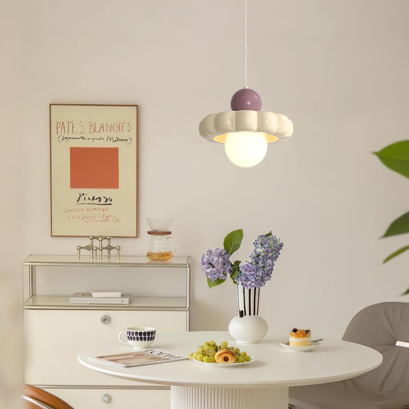 Modern Minimalist Cream Flower Pendant Light