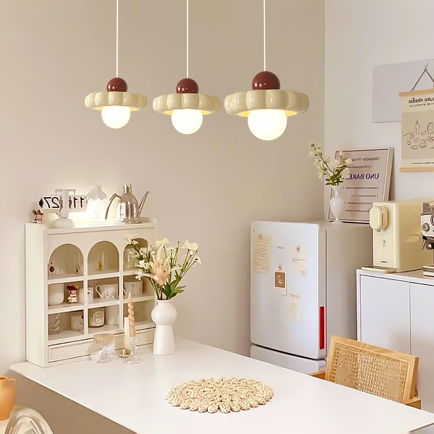 Modern Minimalist Cream Flower Pendant Light