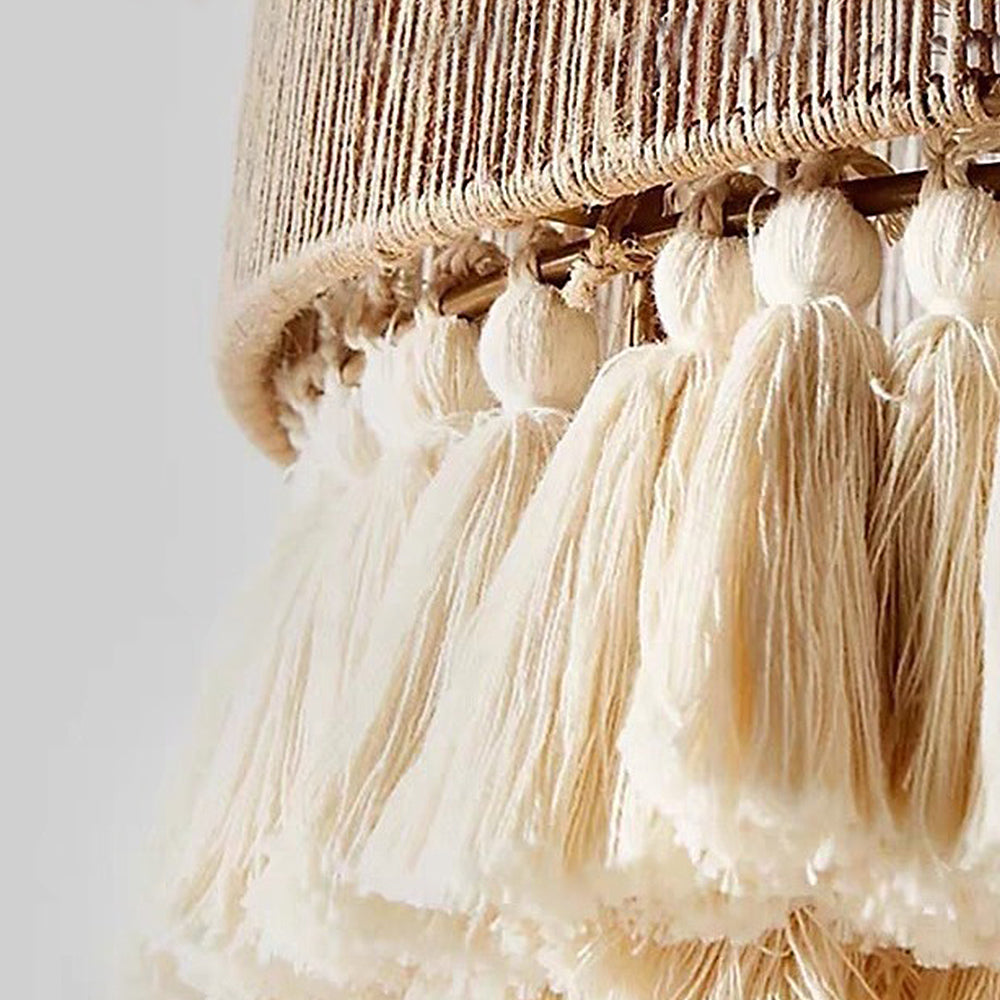 Bohemian Creative Tassel Handmade Hemp Rope Pendant Light