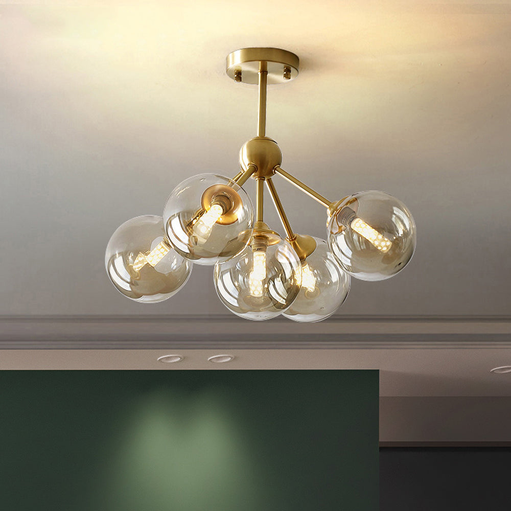 Nordic Modern Luxury All-Copper Chandelier Ceiling Light for Living Room