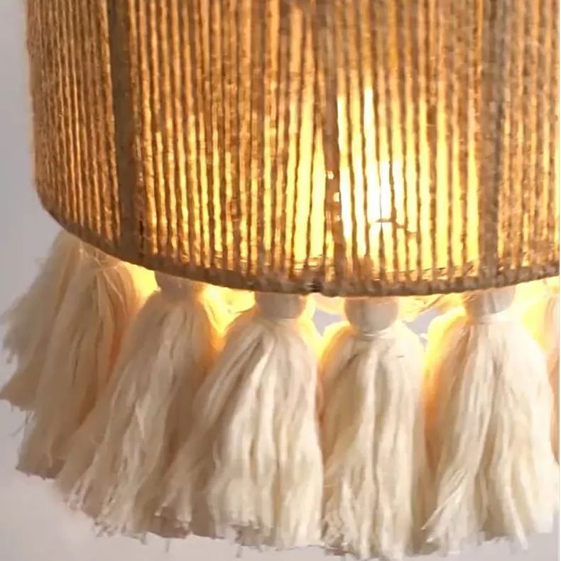 Modern Creative Bohemian Fringe Hemp Rope Pendant Light