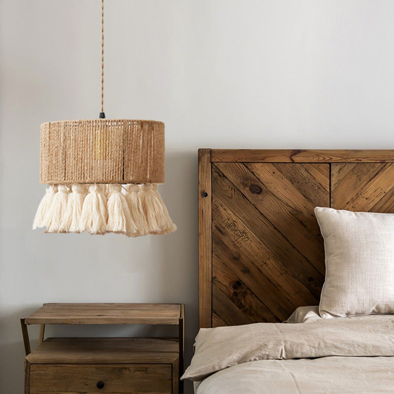 Modern Creative Bohemian Fringe Hemp Rope Pendant Light