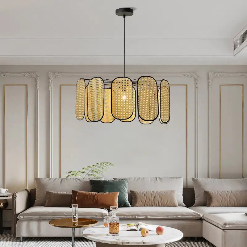 Vintage Natural Elegant Rattan Pendant Light