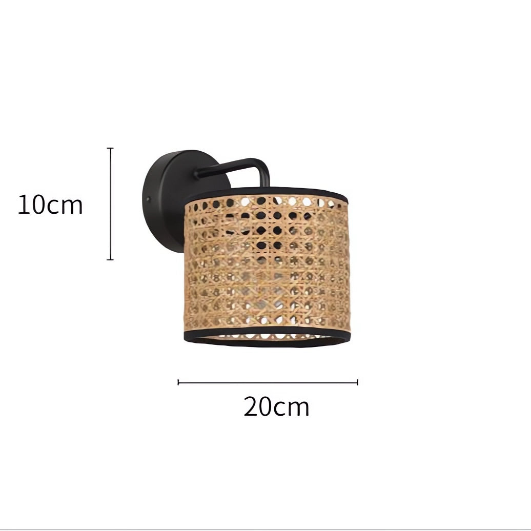 Elegant Rattan Weave Flowing Glow LED Wall Light