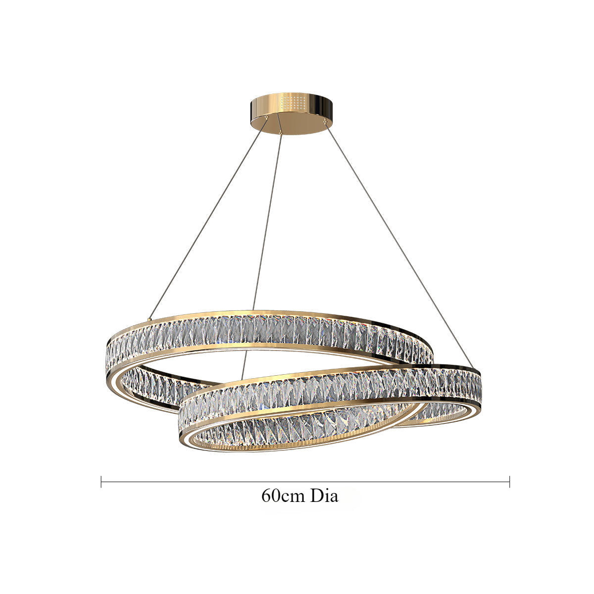 Elegant Gold Crystal Swirl Pendant Light