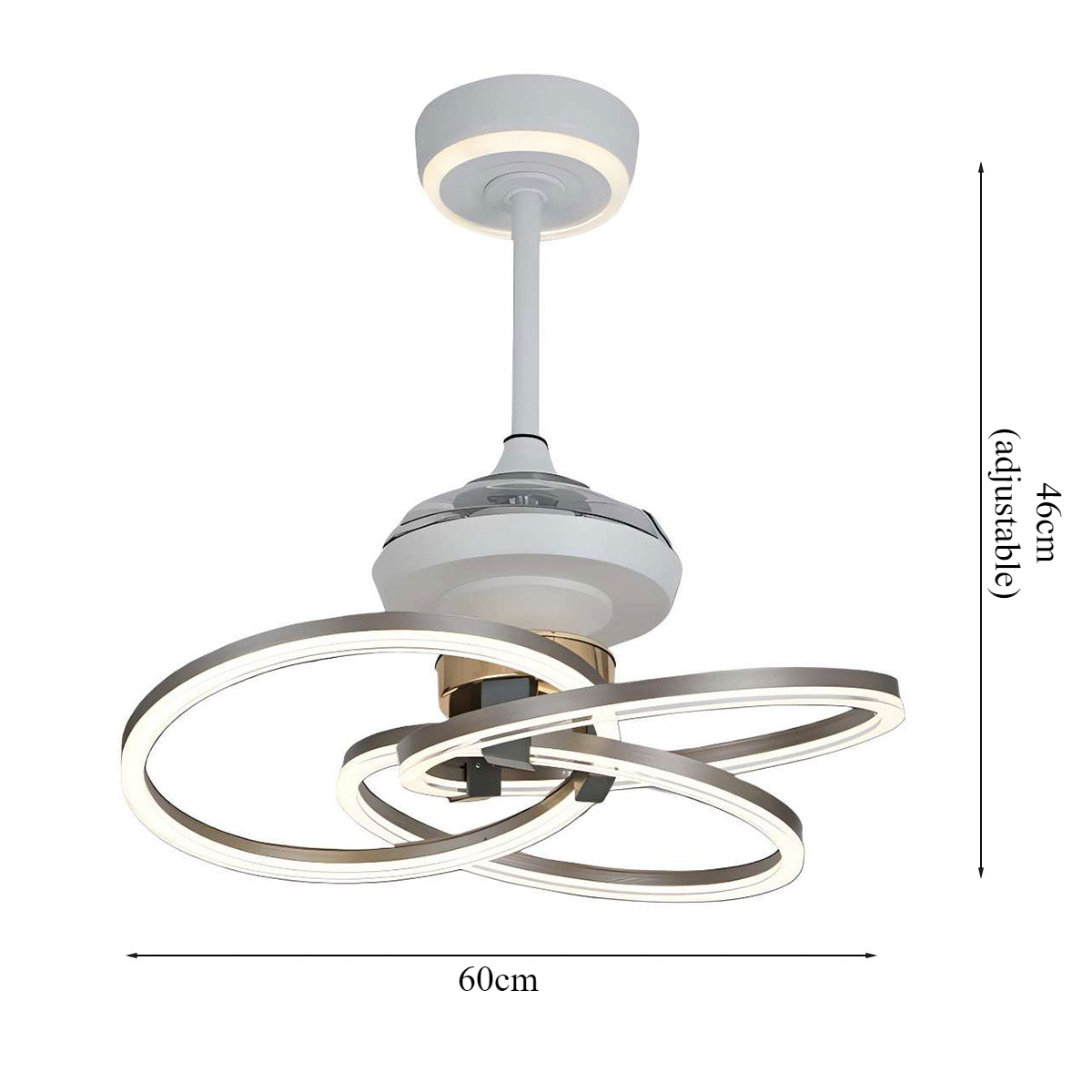 Quiet Copper Aluminum Fan Light with Remote Timer Control