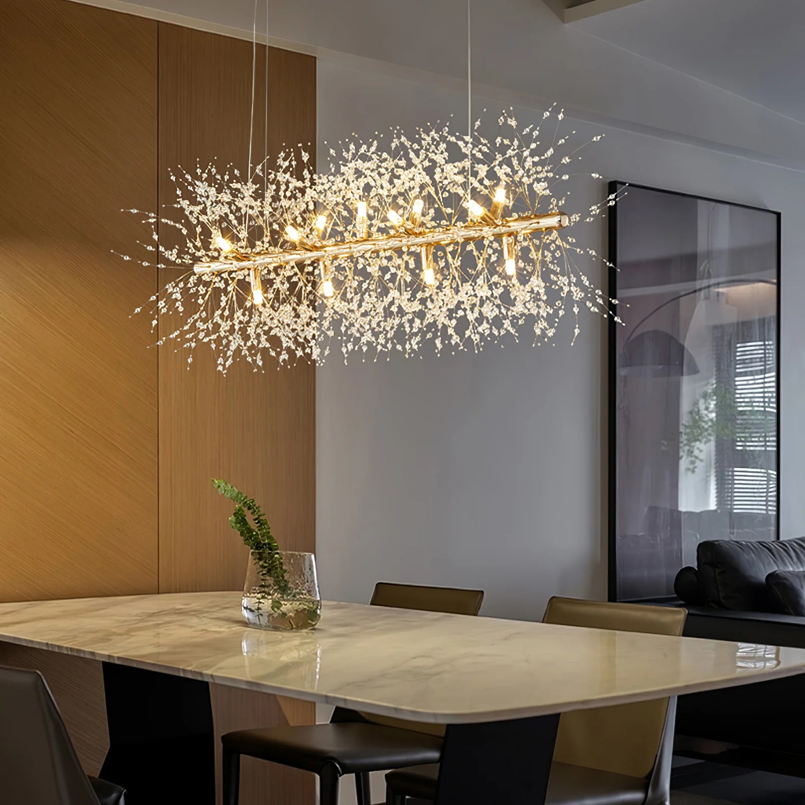 Modern Elegant Crystal Dandelion Chandelier Lighting Fixture