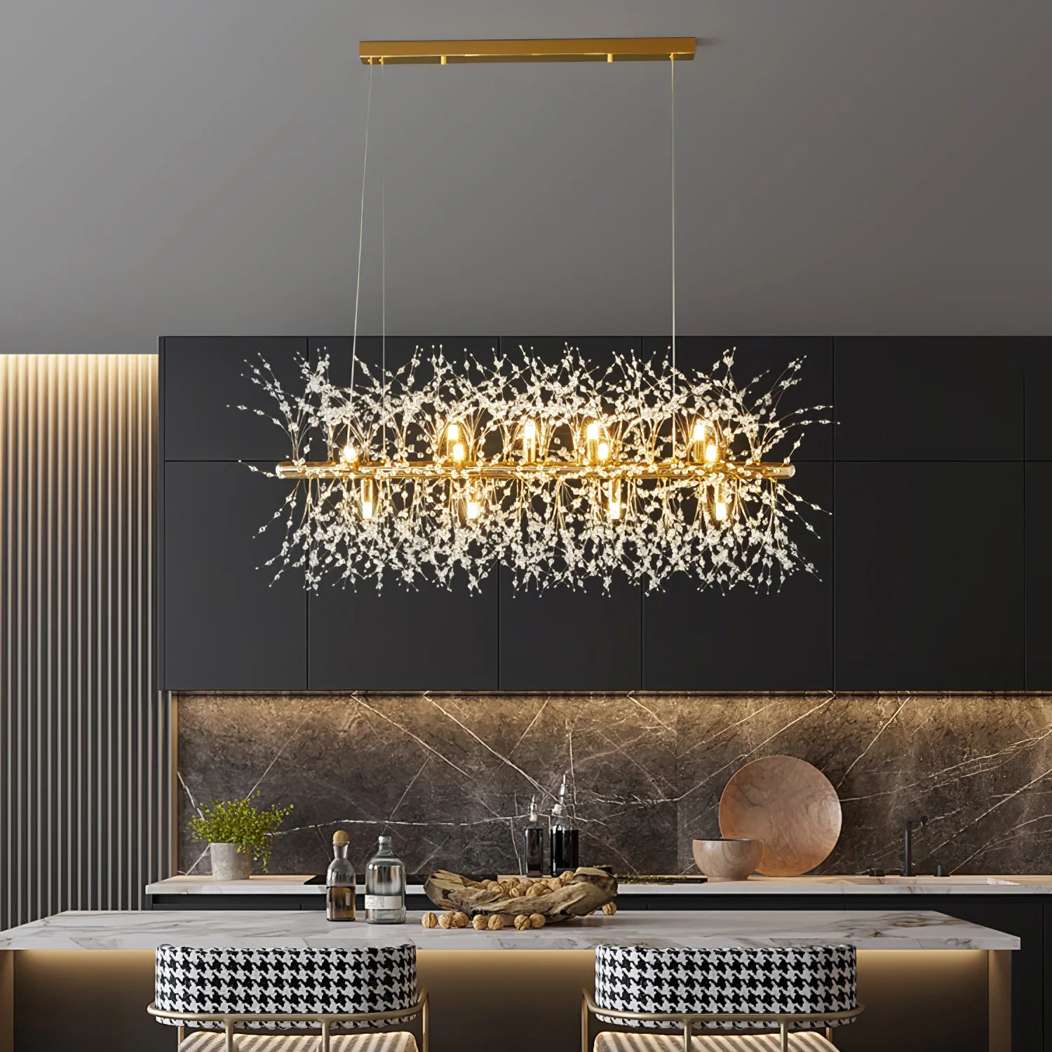 Modern Elegant Crystal Dandelion Chandelier Lighting Fixture