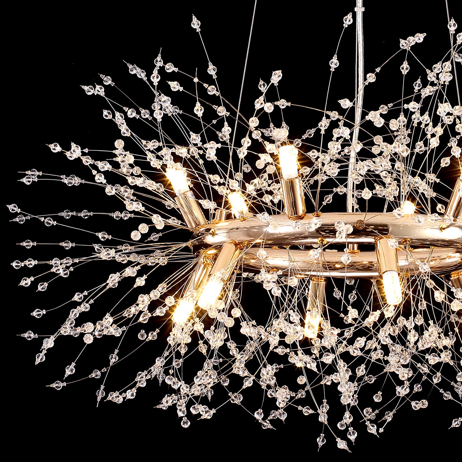 Mid-Century Crystal Firework Pendant Ceiling Light