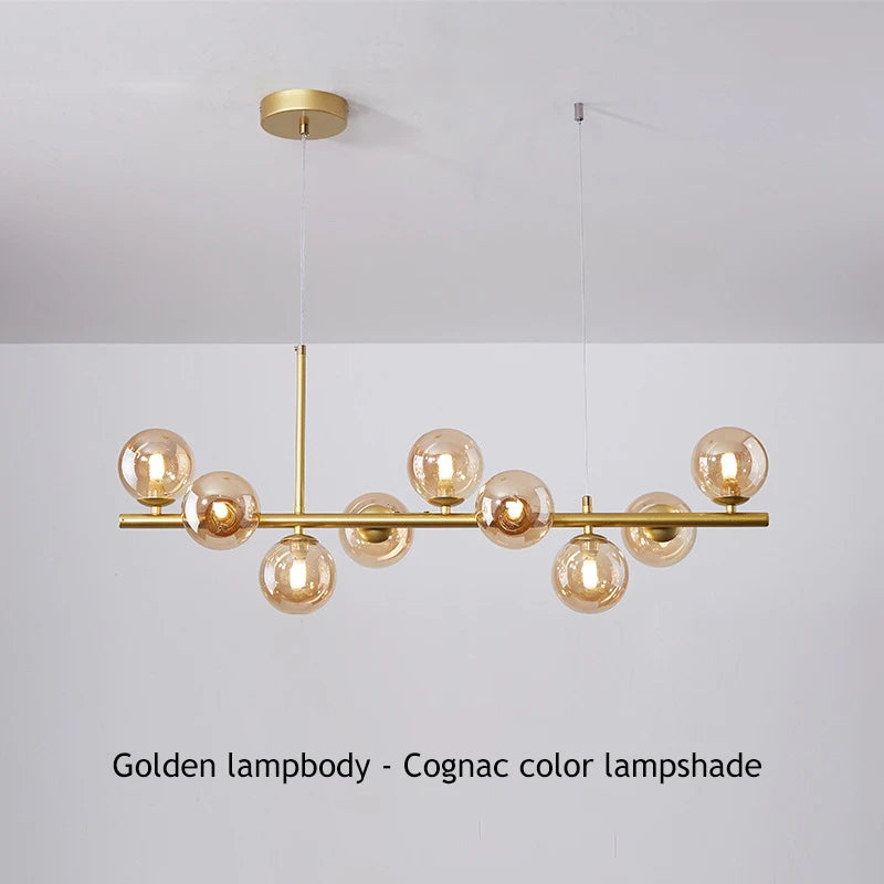 Modern Creative Multi-Bulb Horizontal Pendant Popular Island Light Fixture