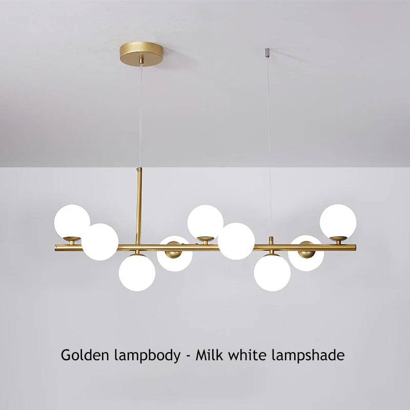 Modern Creative Multi-Bulb Horizontal Pendant Popular Island Light Fixture