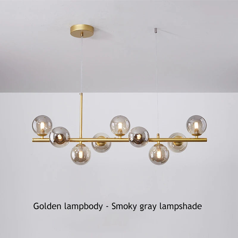 Modern Creative Multi-Bulb Horizontal Pendant Popular Island Light Fixture