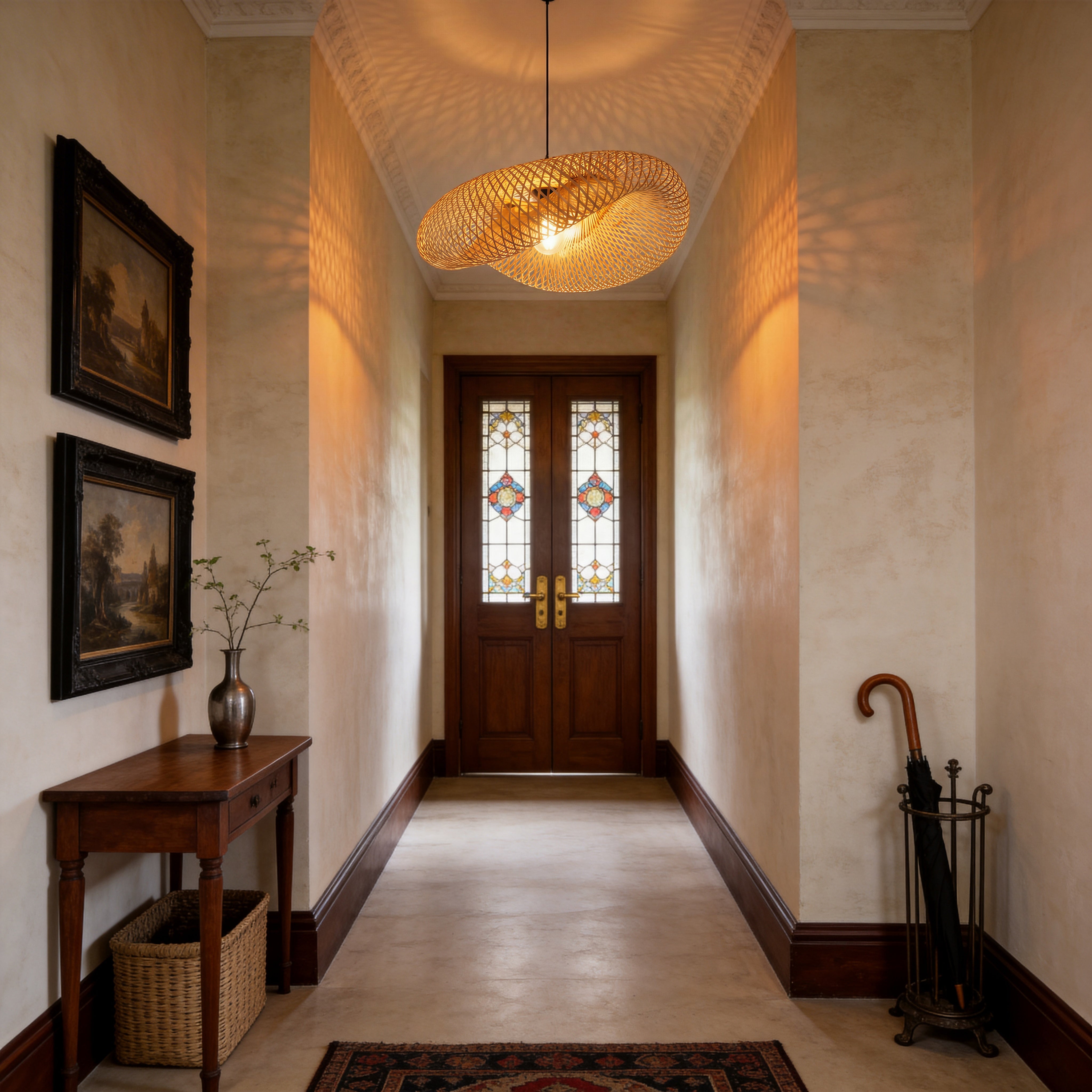 Handmade Bamboo Pendant Light Fitting | Eco-Friendly Woven Ceiling Light