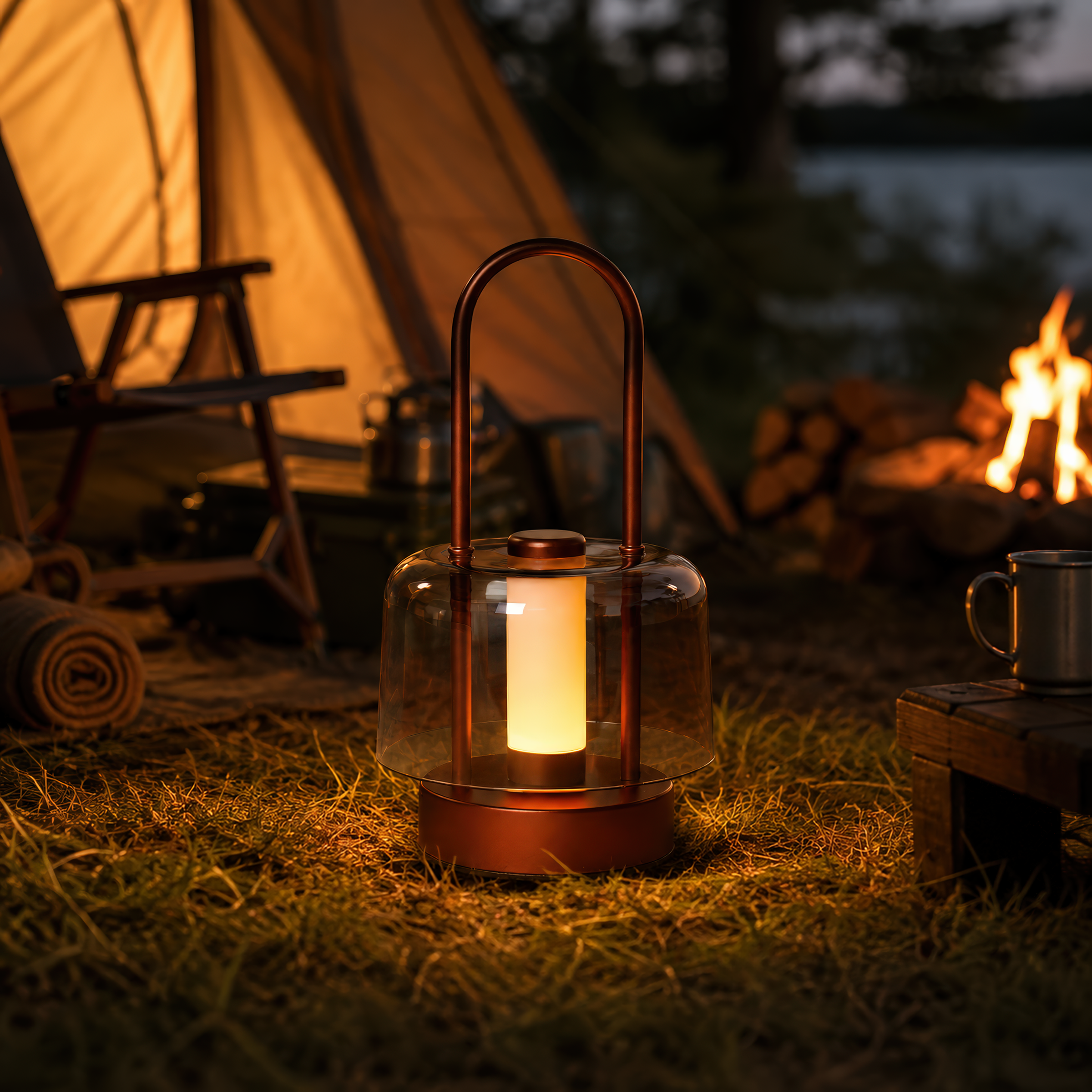 portable lantern-style ambient table lamp shown as a clean product view