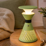 retro funnel cordless table lamp with a warm diffused glow