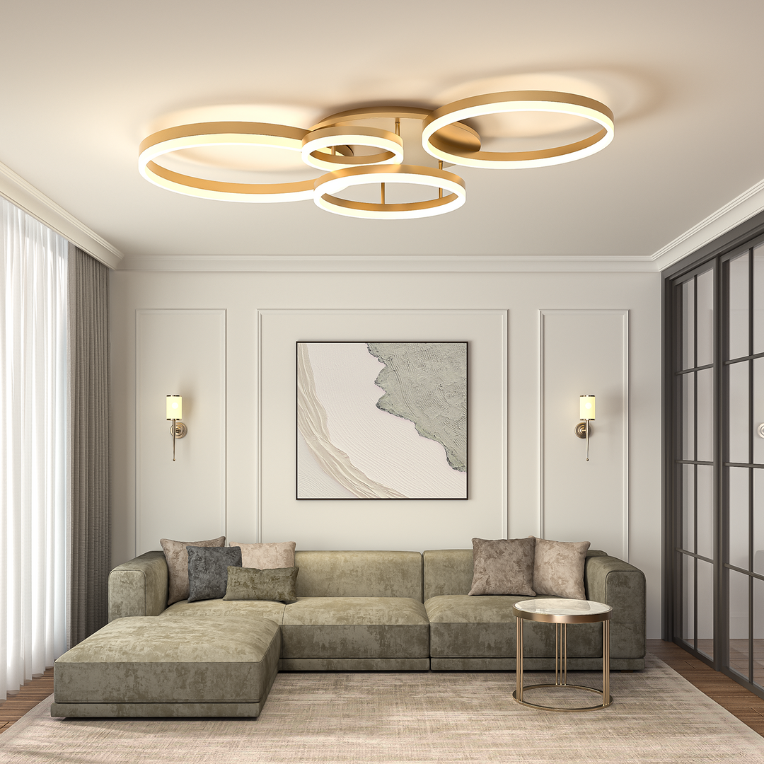 3/5 Circles Classic Golden Loops LED Dimmable Ceiling Light – Lightsin UK