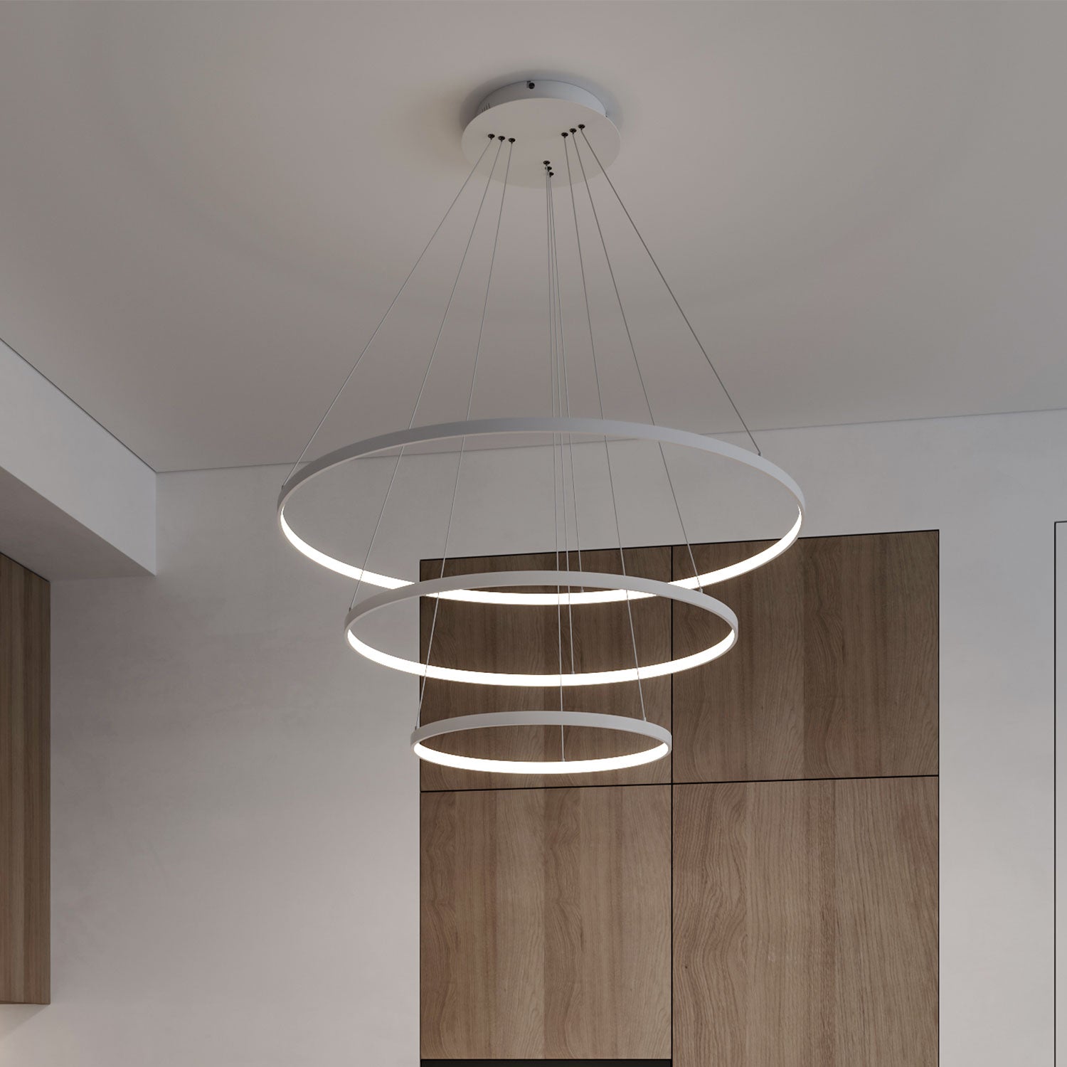 Modern 3 Acrylic Ring Led Pendant