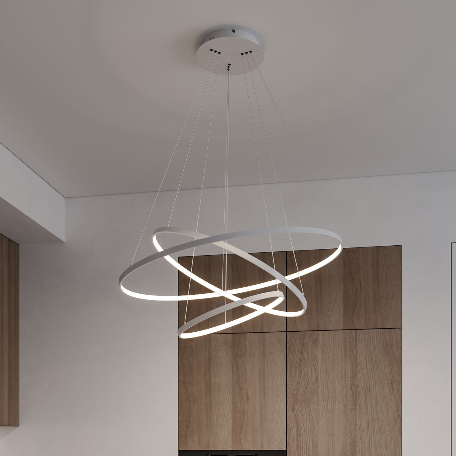 Modern 3 Acrylic Ring Led Pendant